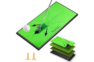 RIVER HILL GOLF Golf Hitting Mat, Large Golf Practice Mat 25"X13" W/Instant Swing Path Feedback, 4 Replaceable Training Turf with Heavy Duty Rubber Base for Driving/Chipping/Putting, Golf Equipment Indoor & Outdoor