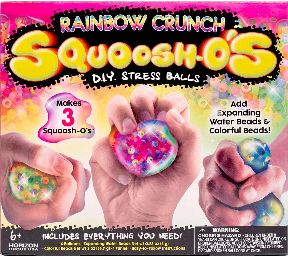 Rainbow Crunch Squoosh-o's DIY Stress Balls Craft Kit 7pc Latex & Plastic Crafts| Toys & Games and 1x Free Play-Doh Can Bonus Gift