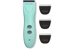 BALMONI Cordless Pet Grooming Kit for Dogs & Cats, Quiet & Powerful Motor Paw & Face Trimmer, Detachable Metal Blades, USB Rechargeable Lightweight Clipper, 4-Blade Bundle, Dopamine Green