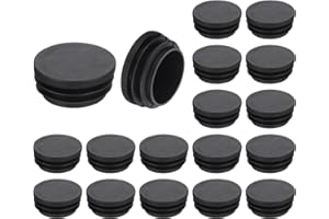 uxcell 18 Pcs Round Plastic Plug, Black Tubing End Cap Plugs, 38mm(1.5 Inch) Furniture Leg Pipe Insert, Glide Protection for 