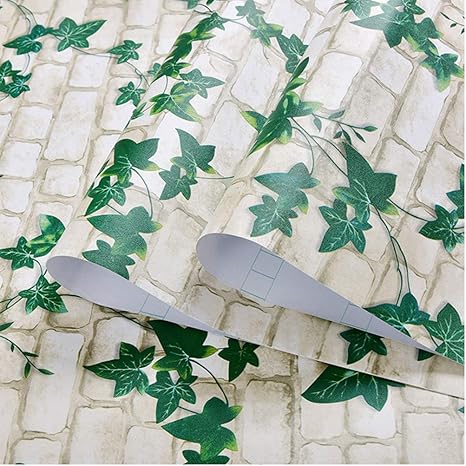 Amazon Co Jp 壁紙シール ウォールステッカー レンガ柄 はがせるタイプ 45cm 10m リフォーム ウォールステッカー 防水 緑の葉の 壁紙 Diy 工具 ガーデン