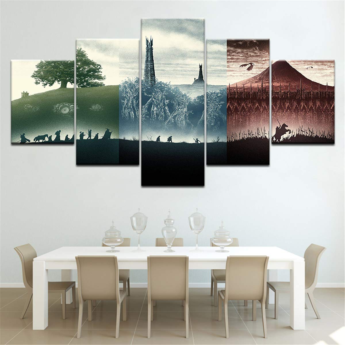 Dekoration Lord Of The Rings Art Painting 5 Pieces Hd Canvas Oil