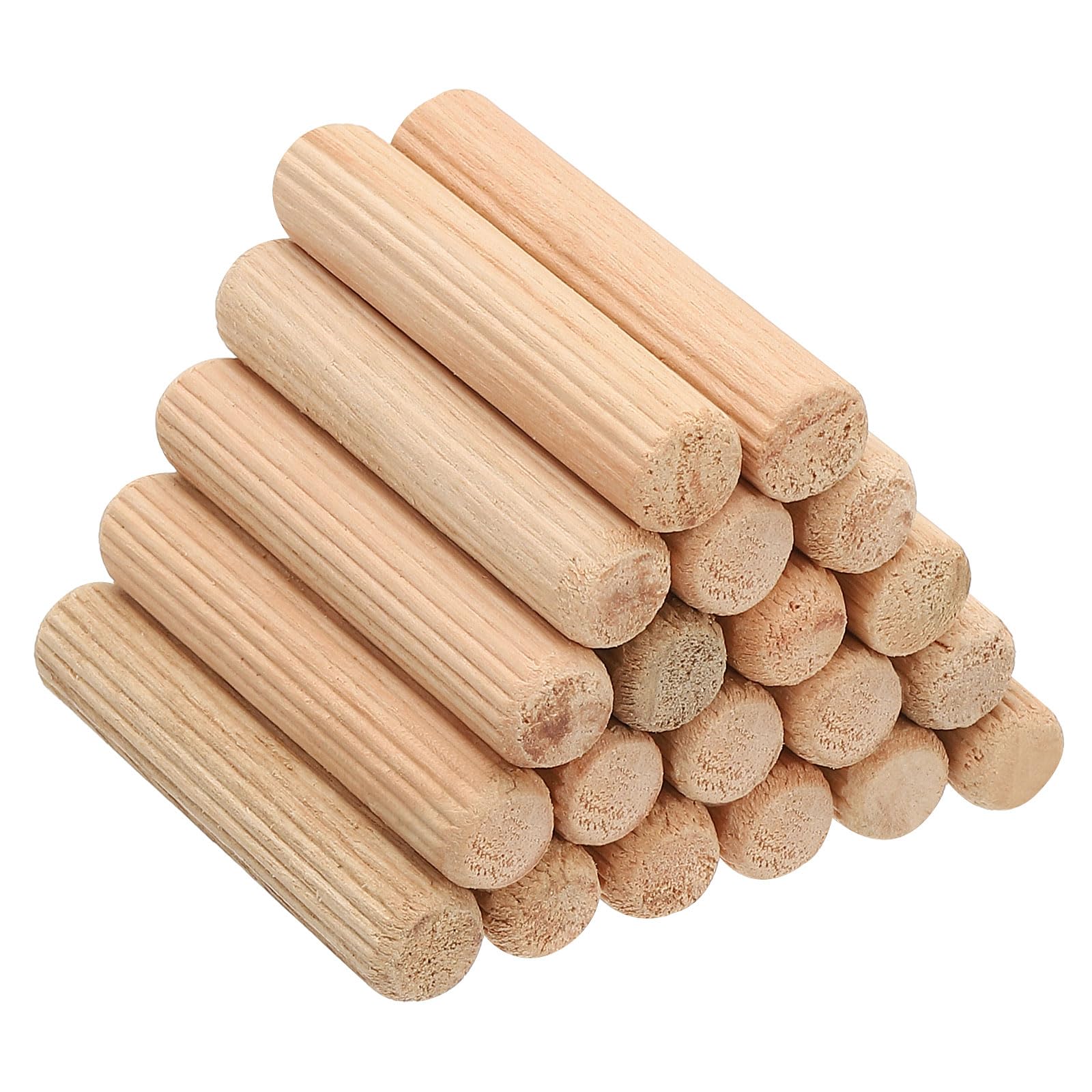 PATIKIL 3/8x2 Wooden Dowel Pins, 200Pack Wood Dried Fluted and Beveled Variety Bucket for DIY Crafts and Home Decor