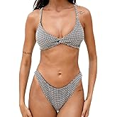 BERLOOK Women's 2 Piece Bikini Sets O Ring Triangle Top Cheeky Thong Bottom Bathing Suit Summer Beach Swimwear