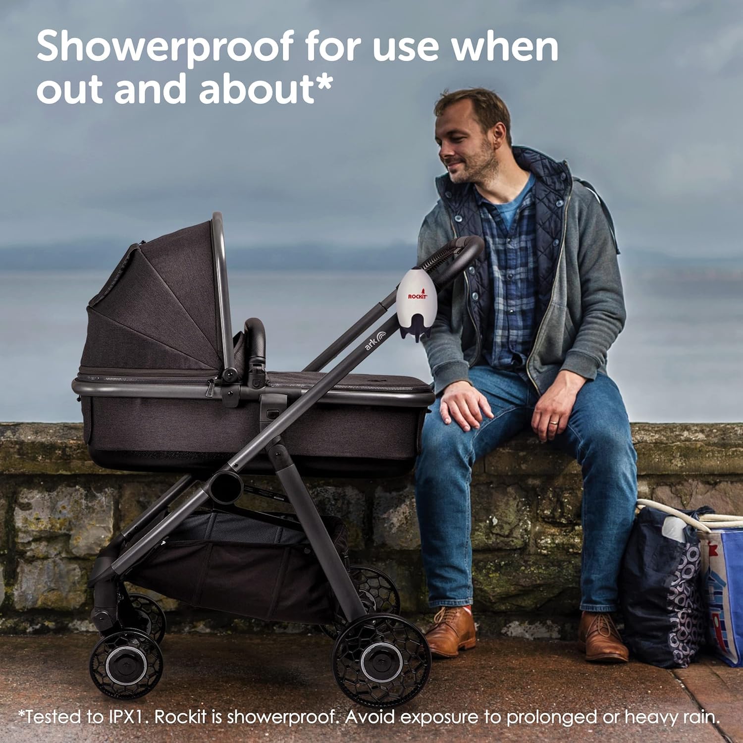 Rockit Baby Rocker USB Rechargeable - Hands-Free Portable Rocker Sleep Aid Soother Gently Rocks Stroller or Buggy - Adjustable Speed 60-Min Timer - Fits Pushchairs & Prams Creates Automatic Bouncer