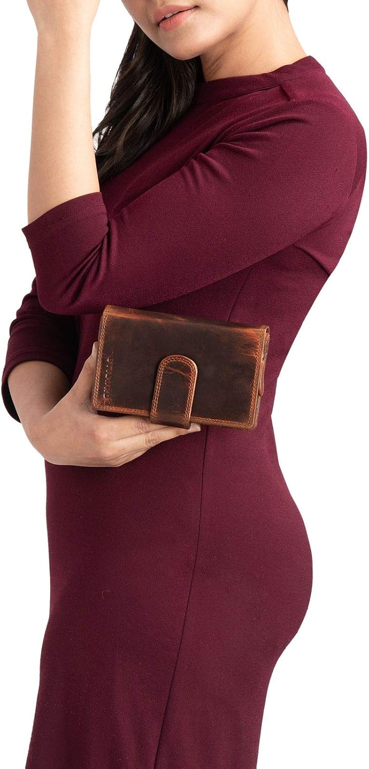 STILORD 'Tilda' Ladies RFID Leather Purse Vintage Wallet Large Credit Card Holder with Zipper Womens Coin Purse Genuine Leather - Image 3