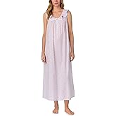 Lanz of Salzburg Women's Cotton Long Nightgown, Lace Trim, Button-Front, Soft & Lightweight Sleepwear