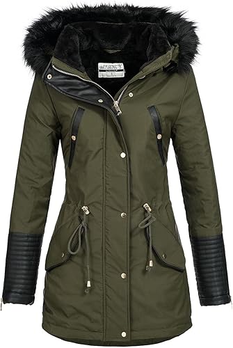winterjacke grün mit fell