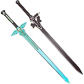 Otakumod SAO Kiritos Foam Fantasy Sword One Hand Medieval Sword, Rapier for Cosplay, Gift, Collection, and Props (Elucidator/Dark Repulser Combo)