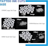 Emalla 303Pcs Tattoo Ink Caps Kit with 3 Cap Holders 300 Caps 8/11/15mm view 4