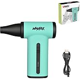 WMARK Electric Adjustable Turbo Jet Fan Compressed Air Duster - 130000 RPM Brushless Motor Mini Blower, 33m/s Max Wind Speed for Computer, Workshop, Home, Outdoor &amp; Car, NG-TB001 (Blue)