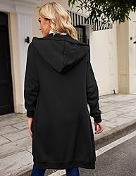 ELESOL Women's Casual Zip up Hoodies Long Tunic