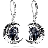 Black Cat/4th of July/Bat/Spider/Pumpkin/Wolf/Bunny/Sun and Moon/Turtle/Raven 925 Sterling Silver Leverback Dangle Earrings Moon Gothic Christmas Earrings Jewelry Gift for Women