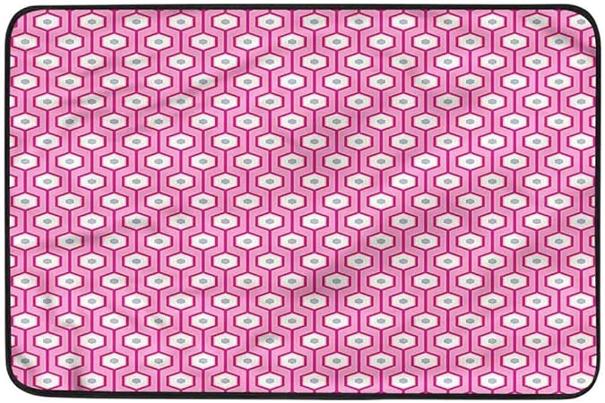 YUAZHOQI Alfombra de piso, rosa, retro con lunares lila