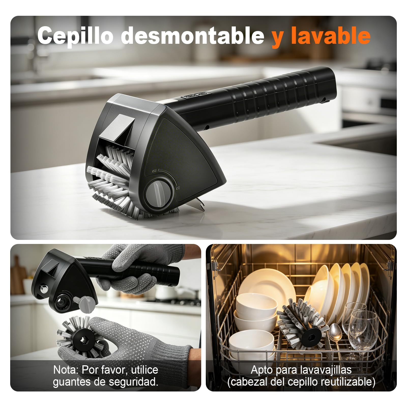 Cepillo Eléctrico para Barbacoa Inalámbrico 2 Velocidades