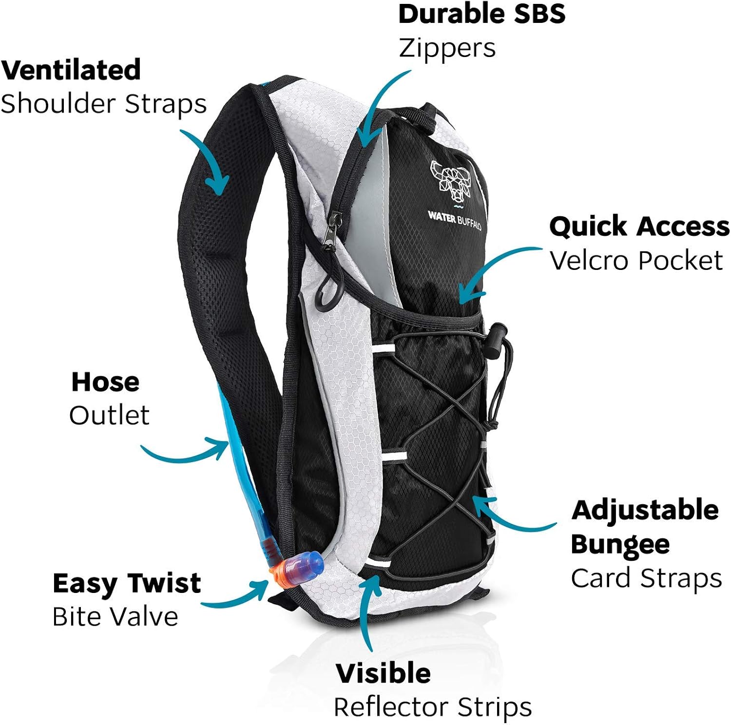 Water Buffalo Hydration Pack Backpack - Water Backpack - 2L Water Bladder : Clothing