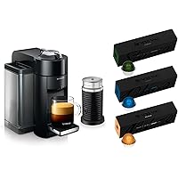 Nespresso Vertuo Coffee and Espresso Machine Bundle by De'Longhi with Aeroccino Milk Frother and Best Selling Coffees…