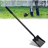 Small Square Point Shovel for Digging with 43.3" Metal Handle, Flat Head Small Shovel Trench Shovels Ideal for Digging Trenching Planting Camping Transferring Gardening, Black