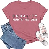 TIEEI Womens Equality Shirt Human Rights T-Shirts Equality Hurts No One Printing Tee Tops