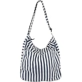 Canvas Hobo Crossbody Shoulder Tote Bag for Women and Men W/Multi-pocket Casual Purse Messenger Bags Travel Work