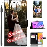 Custom Phone Case for iPhone 16 17 Pro Max 7 8 Plus SE XR XS 11 12 13 14 15,Unique-Gift Personalized Photo PU Leather Wallet with Stand Flip Cover Customizable 7 Images-Black (for iPhone 2 Images)