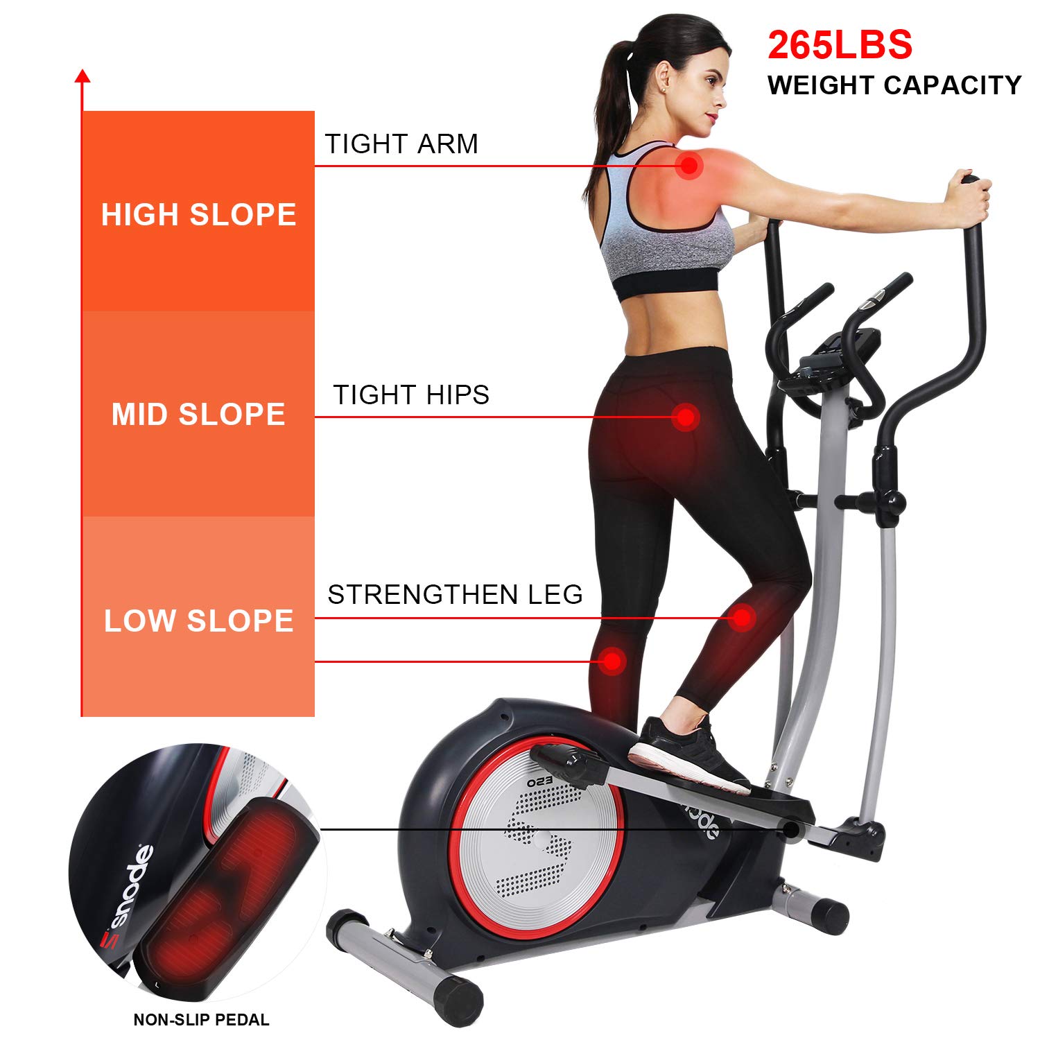 SNODE E20I Programmed Elliptical Exercise Machine, Eliptical Machine