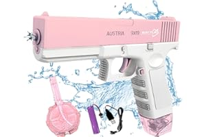 SNOWALL Electric Water Gun Toy with Large Capacity Automatic Water Guns Toy 32 feet Super Long-Distance Shooting Waterproof,Water Guns for Kids & Adults Summer Swimming Pool Party Beach Outdoor Activity(Pink)