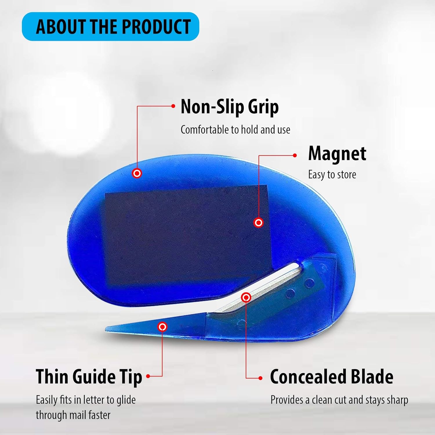 Amazon Com Magnetic Letter Opener Plastic Razor Blade Paper Knife Envelope Slitter Set In Sharp With Magnets 2 Office Products