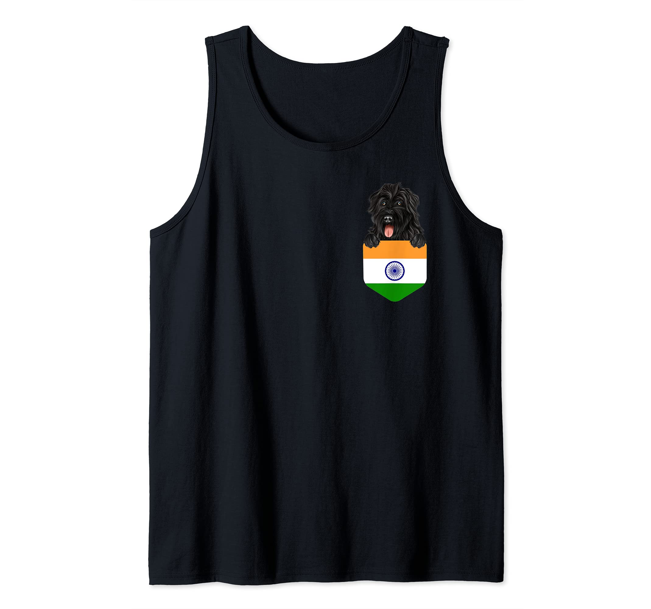 India Flag Bouvier des Flandres Dog In Pocket Tank Top