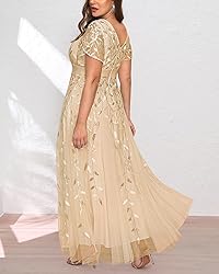 Plus Size Gold Dress Champagne Mother of Bride