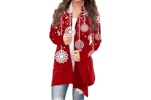 MABUTINGTI Christmas Cardigan Long Cardigans for Women Trendy Cute Pattern Lighweight with Long Sleeve Open Front Outwear