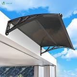 VOUNOT Front Door Canopy Outdoor Awning 120x80 cm Brown view 7