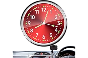 Mini Quartz Clock for Car - Luminous Small Analog Clock,Small Analog, Stick On for Car Dashboard, Sticky for Boat Bike