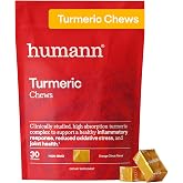 Humann Turmeric Chews, Curcumin Complex, Orange Citrus Flavor, 30 Ct | Joint &amp; Inflammatory, High Absorption Formula, Antioxidant, Non-GMO Turmeric Supplement, Once Daily, Made in USA