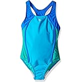 Speedo Girl's Swimsuit One Piece Mesh Splice Thick Strap