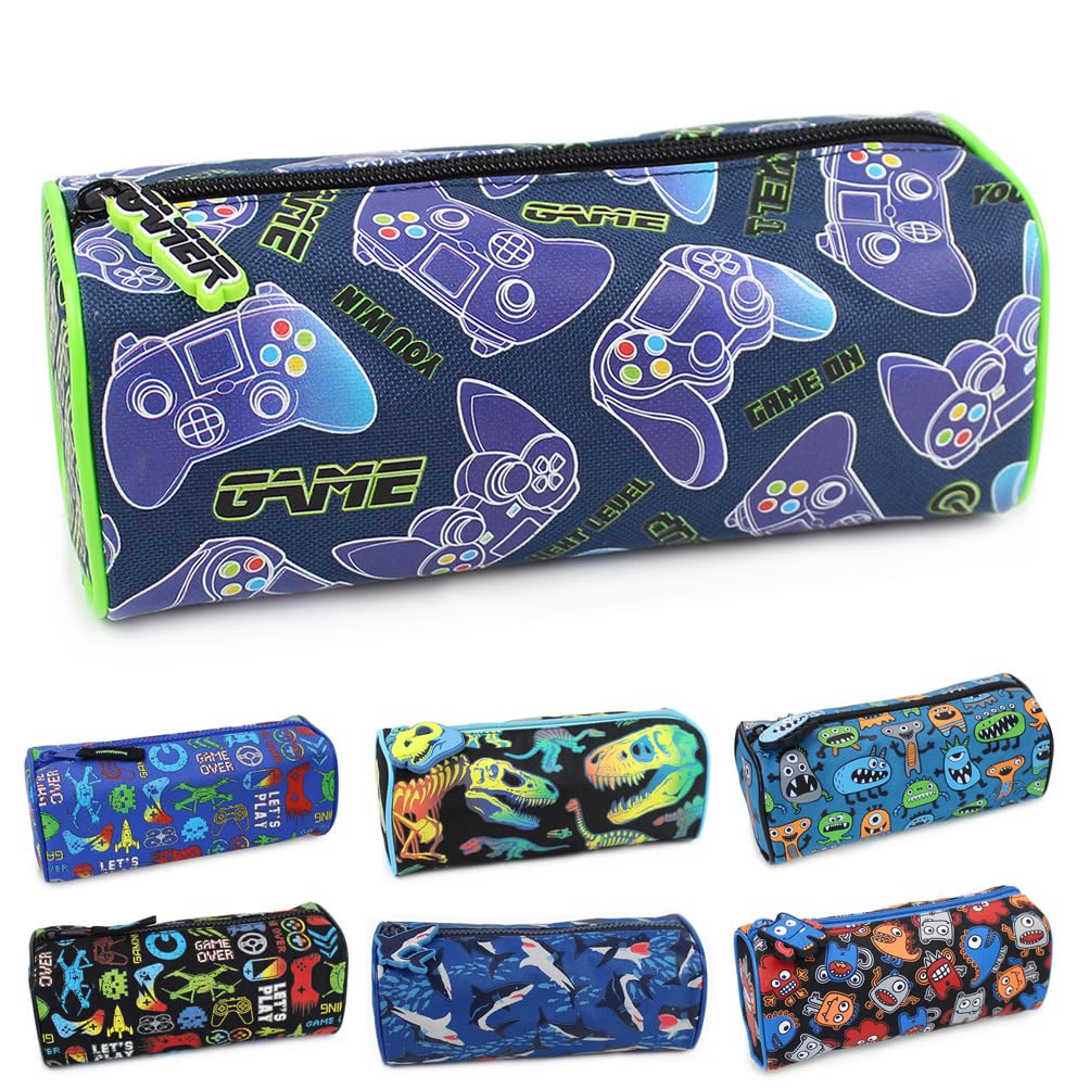 Fashion Stationery Pencil Case Boys Girls Kids Childrens Black Green Gamer Primary School Storage Pencil Cases Gifts Stocking Filler for Birthdays