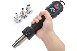 YIHUA 8858 IV Multi-Purpose Heat Gun for Crafting, Electronics Soldering, DIY, Shrink Tubing and Wrap, Torch Marker and Paste, Epoxy Resin with Temperature and Air Volume Control Function, 3 Nozzles
