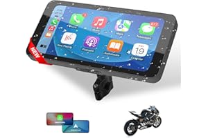 Motorcycle CarPlay & Android Auto, 6.5 Inch Wireless Carplay Screen with GPS Navigation, IP67 Waterproof Touchscreen, Bluetoo