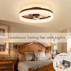 VOLISUN Farmhouse Ceiling Fans with Lights and