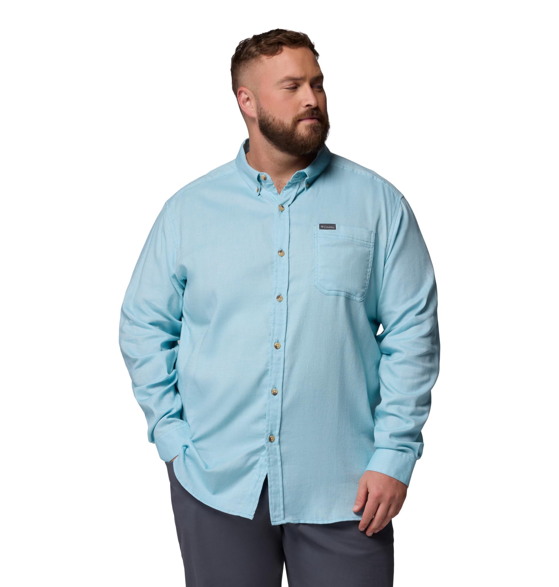 Columbia Mens Rapid Rivers II Long Sleeve Shirt, Vintage Blue Oxford, 5X Image