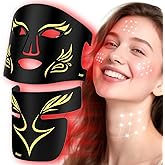 Red Light Therapy for Face and Neck Chest, Valentines Day Gifts, LED Face Mask Light Therapy, Rechargeable 2000mAh Red Light Mask with 348 LED Beads, 4 Modes, Timer for Home Skincare (Black)