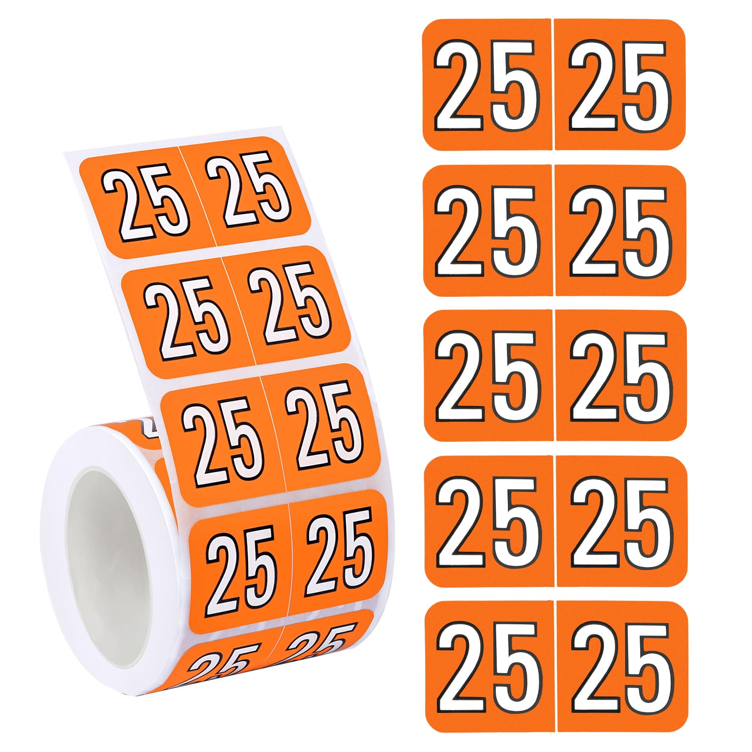 500pcs 2025 Year Stickers, 1.5x0.75in 2025 New Year Stickers File Folder Year Labels Color Coded Stickers 25 Year Labels for Tab File Folders Chart Office Supplies(Orange)