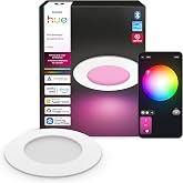 Philips Hue Slim Downlight, Recessed LED Ceiling Light, 1-Pack, White | 4-Inch, Canless Design, Full-Spectrum Daylight 1000K-20000K, 800 Lumens, Ultra-Low Dimming, Precise Color, Smart Lighting