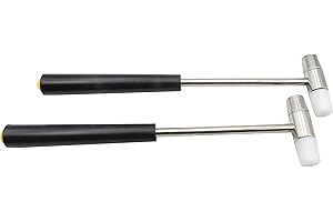 LBY 2-Pack Jewelers Dual-Head Hammer Set, 11mm (.43'') Small Metal and Plastic Hammer with Non-Slip Grip, Jewelry Hammer Perfect for Leather Crafts, Jewelry Making