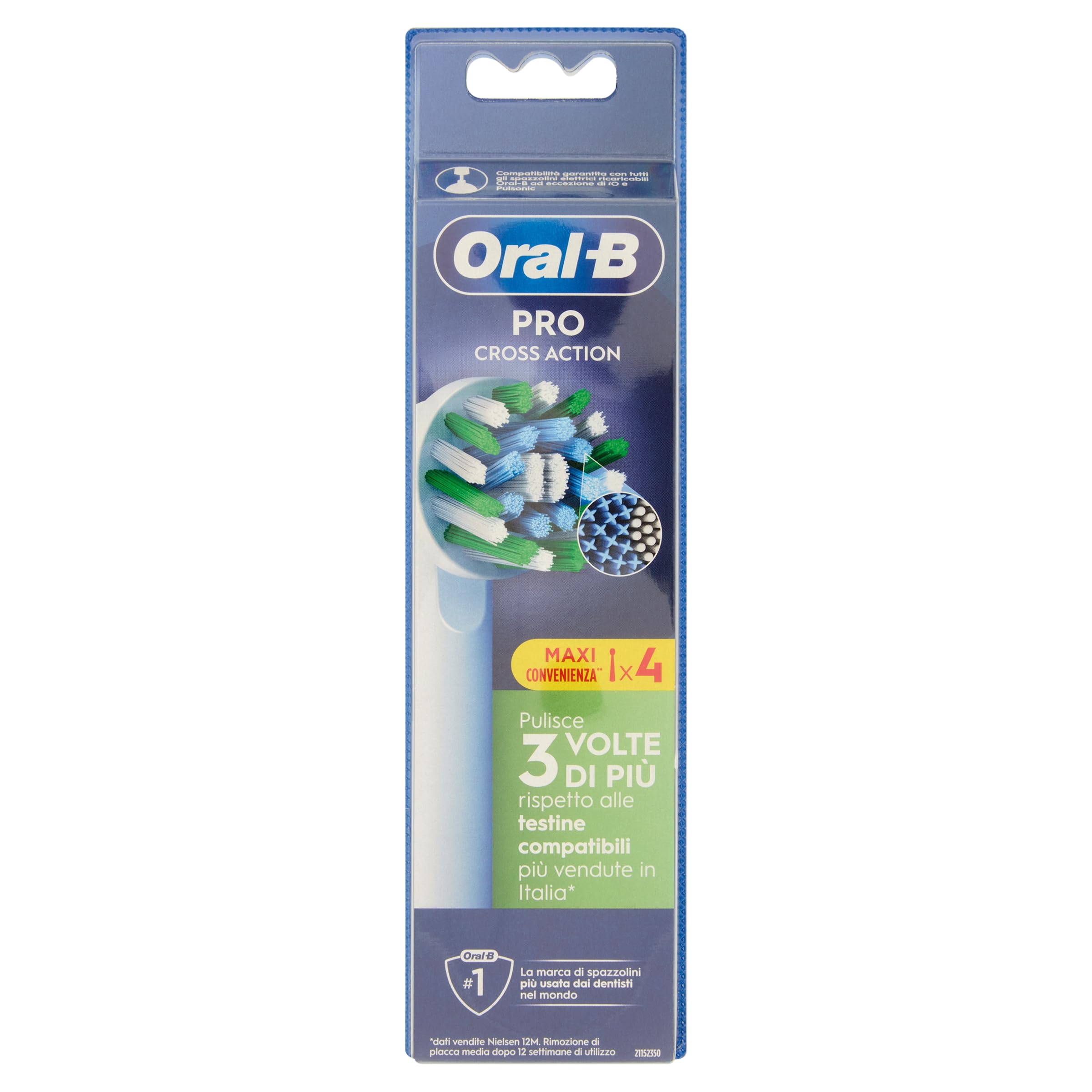 Oral-B Pro Cross Action Replacement Heads, 4 Heads