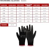 Straame Black Safety Work Gloves Pack 12 L PU Nylon Non-Slip Dexterity view 8
