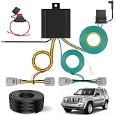Nilight 4 Pin Trailer Wiring Harness Kit 56334 Simple Fit Tow Hitch | Vehicle Standard 4 Way Connector Custom for 2007 2008 2009 2010 2011 2012 Dodge Nitro Jeep Liberty Accessories