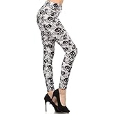 Leggings Depot Women's High Waisted Skull & Halloween Print Leggings