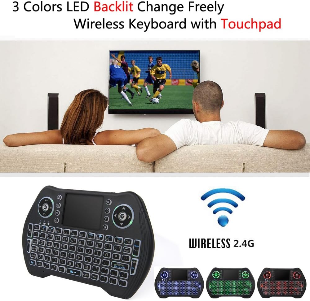 Mini Wireless Keyboard Backlit With Touchpad Mouse Combo and Multimedia Keys 2.4G Mini Keyboard Handheld Remote for Android TV Box,HTPC,PS3,PS4,Windows PC,Smart TV,Tablet - Image 3