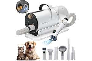 Ultenic P30 Combo Dog Grooming Vacuum Kit, Pet Hair Vacuum & Dryer 3-in-1 for Dogs Cats, Dog Vacuum Brush for Shedding Grooming, Suitable for Thick Short Long Pet Hair